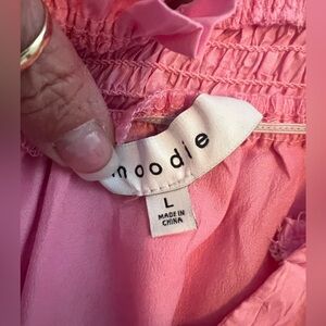 Moodie long sleeve pink dress
